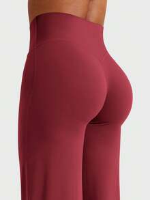 YEOREO Workout Leggings Womens No Front Seam Straight Leggings 31.5" High Waist Buttery Eddiy Gym Yoga Pants - 安可拉紅 - 查看 5