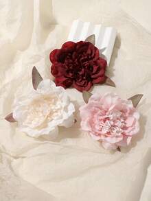 5 件/9 件/1 件女士芙蓉发夹，甜美海滩风格发饰，纯色波西米亚风优雅 PVC 发夹，适合所有季节爪夹发夹发夹 - 3pcs多色 - 查看 7