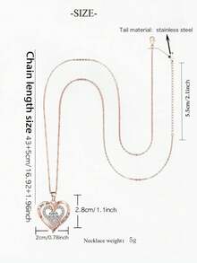 Popular Women's Minimalist Accessories ILOVEYOU Letter Necklace, Heart Pendant Jewelry - Multicolor - View 4