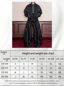 2pcs Men's Front Zip Pocket Minimalist Jacket And Pants Set, Casual Tracksuit, Fall Clothes
