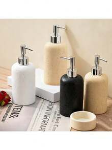 1pc Luxury Bottle Set Including Lotion, Shampoo, Hand Wash, And Shower Gel With Pump Dispenser - Multicolor - View 2