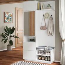 Hall Trees - White + MDF - View 9