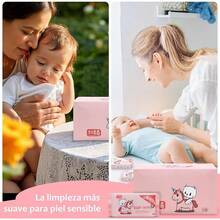 Toallitas Húmedas para Bebé, Antibacteriales, Hipoalergénicas, Sin Alcohol, Sin Parabenos, Textura Acolchonadita, Fresco Aroma, 30 Toallitas por Paquete (Osito) - Unicornio - Ver 6