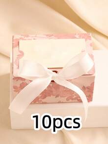 10个DIY空白婚礼礼盒，包含丝带和卡片，适用于生日派对礼物、DIY手工艺品、优雅婚礼展示、情人节、礼品盒 - 彩色 - 查看 13