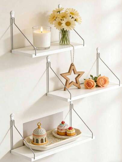 Estantes de pared S/M/L/XL (30/40/50/60 cm) Estantería de pared montada con soportes de metal, múltiples opciones de color, organizador ahorra espacio para dormitorio, sala de estar, baño, decoración, estantería para plantas, libros, chucherías, fácil instalación