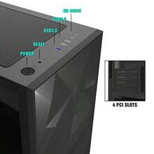 DLM21 MESH Micro ATX Mini ITX Tower MicroATX White Computer Case With Door Opening Tempered Glass Side Panel And Mesh Front Panel Black - Black - View 5