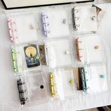 1本A8活页笔记本，明星相册，偶像卡片相册，A8粉色活页文件夹，美甲收纳册，时尚明星魅力计划本 - 彩色 - 查看 3