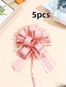 1/4/5er Pack Ziehschleifen-Set 6 Zoll Kordelzug Pompon-Schleife 7 Farben Rot Blau Lila Grün Rosa Gold Weiß Einfach zu ziehende Schleife Geschenkverpackung Akzent Blumenarrangement Partydekoration Heimdekoration - Mehrfarbig - Übersicht 14