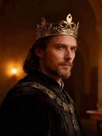 1 pieza Corona de estilo europeo retro para hombre, corona de metal de aleación redonda estilo barroco para fiesta, tiara de cumpleaños de rey de aleación