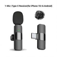 HITOZON Micrófono inalámbrico profesional de solapa, compatible con teléfonos inteligentes, plug and play, adecuado para grabación de video, enseñanza, entrevistas, podcasts, micrófono de condensador omnidireccional inalámbrico para grabación, adecuado para Vlog - Negro - Ver 14