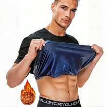 Men's Sauna Shirt,Waist Trainer,Tummy Control Sweat Sauna Workout Suit,Gym Exercise Compression Shirt Workout Shapewear Sports Slim Fit Athletic Training Apparel - màu đen - Xem 2