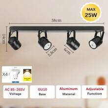 CANMEIJIA GU10 Einbauleuchte, weiße ovale Pendelleuchte, Beleuchtung für Zuhause, Deckenleuchte, 350° schwenkbarer LED-Strahler, geeignet für Wohnzimmer, Esszimmer, Schlafzimmer, Küche, Flur, Café, Ausstellungshalle, Leseraum, Bar, Hotel, Bekleidungsgeschäft, Ausstellungshalle, in verschiedenen Größen und Formen erhältlich - Schwarz - Übersicht 24