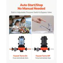 Bomba de agua para RV, 12V CC 6 GPM (22,7 L/min), Bomba de agua de diafragma de 4 cámaras con interruptor automático de presión, Presión máxima de 70 PSI, bajo demanda para RV, Caravana, Marina, Yate, Lavado de coches - 70 psi - Ver 3