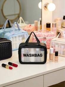 Bolsa de aseo de viaje, organizador de maquillaje con panel frontal transparente, diseño portátil de mano, adecuado para hombres y mujeres, interior espacioso, ideal para el baño, el gimnasio y los viajes de negocios - regalo de viaje perfecto, esencial para entusiastas del fitness, cierre elegante y minimalista, organizador de equipo de gimnasio, almacenamiento de baño, costuras reforzadas, cremallera de alta calidad - Multicolor - Ver 9