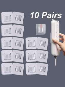 10pcs Double-Sided Adhesive Hooks, Waterproof Wall Hooks, Suitable For Bathroom, Kitchen, Hanging Pictures, Etc.