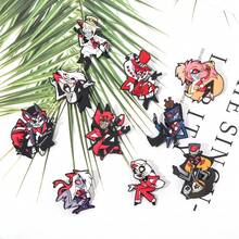 1件 Hazbin 卡通动漫酒店翻领珐琅徽章天使恶魔龙胸针人偶金属吊坠粉丝徽章包包配件礼物 - 彩色 - 查看 3