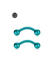 2Pcs Titanium Curved Barbells For Eyebrow Piercing, Tongue Bars 16G Lip Labret Tragus Helix Daith Cartilage Belly Piercing Jewellery 6mm/8mm/10mm/12mm