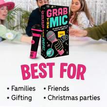 Lucky Official Grab Mic – Family Karaoke Board Game/Foam Mic, 8+ Ages, 2-10 Players - Games Bad Singers/ 250 Lyrics (125 Cards) (Second Edition) - 第一版 - 查看 5