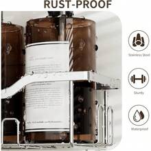 ZZJQ Shower Caddy Hanging 2-Tier Bathroom Organizer For Tall Showerhead With Soap Dish And Toothbrush HolderRustproof Over Shower Head Rack Silver - 銀色 - 查看 6