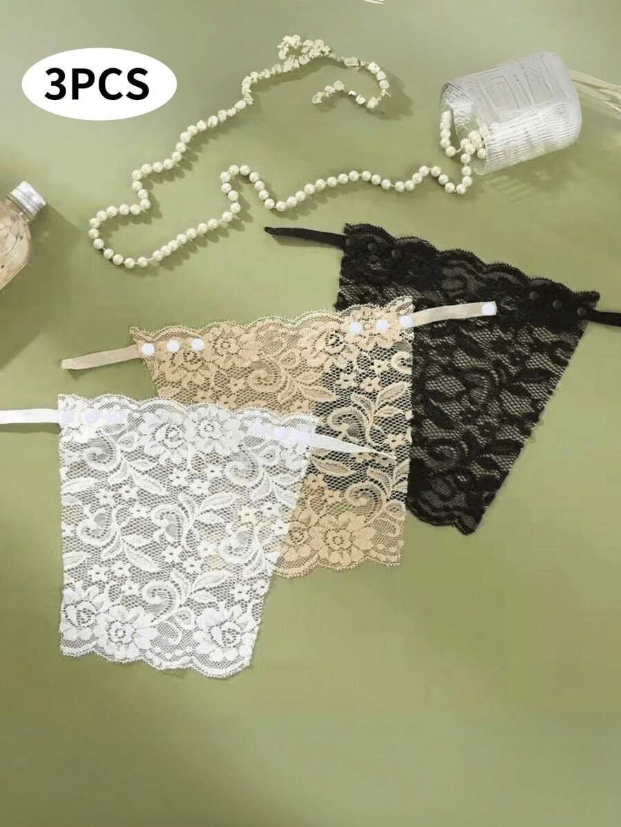 蕾丝胸垫 女士胸垫 防走光 遮胸 防滑胸垫 短款性感露背无肩带无缝夏季抹胸文胸 - 彩色 - 查看 1