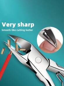 Toe Nail Clippers, Thick Toenail Nipper Or Ingrown Toenail Tool, Stainless Steel Pointed Toenail Clipper For Adults, Rubber Handle, Black, Red - Multicolor - View 3