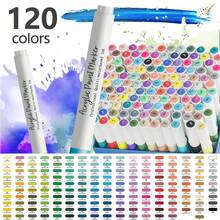 1 set de marqueurs de peinture acrylique, 12/48/80/120 couleurs de marqueurs de peinture acrylique, marqueurs acryliques, feutres acryliques, coloriage au feutre, marqueurs à alcool, fournitures d'art, fournitures scolaires pour étudiants, stylos surligneurs convenant aux surfaces en bois, canevas, pierre, verre, céramique, marqueurs de coloriage, cadeau pour artistes - Multicolore - Voir 12