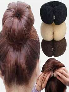 1/2 chiếc dụng cụ tạo búi tóc kiểu cổ điển - Băng đô xốp có kẹp, dụng cụ tạo búi tóc bằng xốp tự làm, phù hợp với các kiểu búi tóc cổ điển, tóc đuôi ngựa và búi tóc thời trang, phù hợp với kiểu tóc mùa đông, kiểu tóc mùa đông thời trang, phù hợp với búi tóc hình bánh donut, phụ kiện kiểu tóc chignon | Phụ kiện phong cách retro | Chất liệu xốp, dụng cụ tăng độ phồng cho tóc, dây chun buộc tóc, dây buộc tóc bằng cao su, dây chun buộc tóc, dây buộc tóc co giãn - Nhiều màu - Xem 2