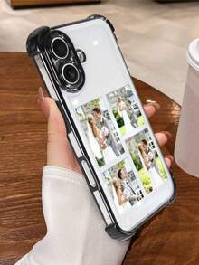 1 pieza Funda de teléfono personalizada con imagen y nombre impresos, compatible con Samsung S24/S25 Ultra, 14 Ultra/Redmi Note13 Pro, 16/15/14 Plus/13 Pro/12 Pro Max/11/Xs Max/8/7/6 Plus. Diseño claro, de moda, vibrante, lindo y minimalista que combina perfectamente con tu teléfono. Un regalo personalizado único para amigos, novias y madres. - Negro - Ver 3