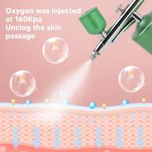 Facial Oxygen Injector Deep Moisturizing USB Rechargeable Handheld Face Water Sprayer with 3 Bottles Green - Verde - Ver 8