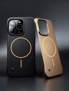 适用于 Air 17/16/15/14/13/12/11 Pro Max Plus 的新款奢华金属漆磁吸无线充电保护壳，超薄无边框散热保护套 - 藍色 - 查看 6