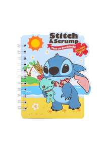 asmodee Cute Cartoon Stitch Pattern Notebook, Children's Writing Stationery, Anime Character Stitch & Lilo Pattern Spiral Notebook, Lilo & Stitch Peripheral Learning Reward Stationery - Multicolor - View 7