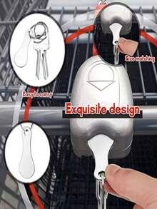 1pc Stainless Steel Supermarket Shopping Cart Token Keychain, Keyring Accessory, No Coin Needed, Convenient Christmas Gift - Multicolor - View 5