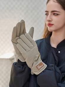 1 Pair Outdoor Windproof Thermal Thermal Lined Warm Gloves, Waterproof, Unisex, Winter Cycling - A - View 20