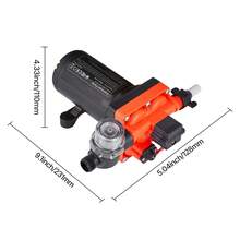 Bomba de agua para RV, 12V CC 6 GPM (22,7 L/min), Bomba de agua de diafragma de 4 cámaras con interruptor automático de presión, Presión máxima de 70 PSI, bajo demanda para RV, Caravana, Marina, Yate, Lavado de coches - 70 psi - Ver 10