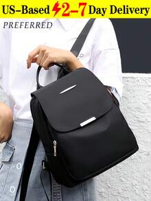 Simple Black Backpack, Daypack,Lightweight Commuter Backpack, Business Trip And Travel Backpack, A Must-Have For Students And Office Workers,Multifunctional Storage Backpack,Large Capacity Women's Casual Backpack - Nhiều màu - Xem 4