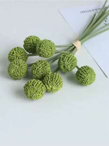 1 ramo de 9 cabezas de flor de crisantemo con bolas doradas, decoración de mesa de centro, ornamento de mesa de café - multicolor - Ver 6