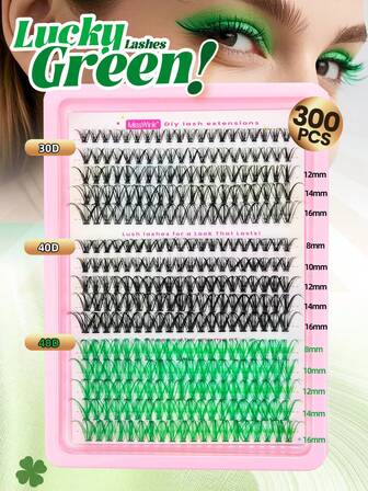 Colash 15 Row 300PCS Individual Lash Clusters 30D/40D D Curl 8-16mm DIY Lash Clusters Extra Thick&Fluffy&Natural Look Reusable Individual Eyelash Extension Kit For Self Use At Home Or On-The-Go For Daily Life&Wedding&Dating&Party&Travel&Spring Daylash Clusters,Eyelash Clusters,Individual Eyelashes,Lashes,Fake Lashes