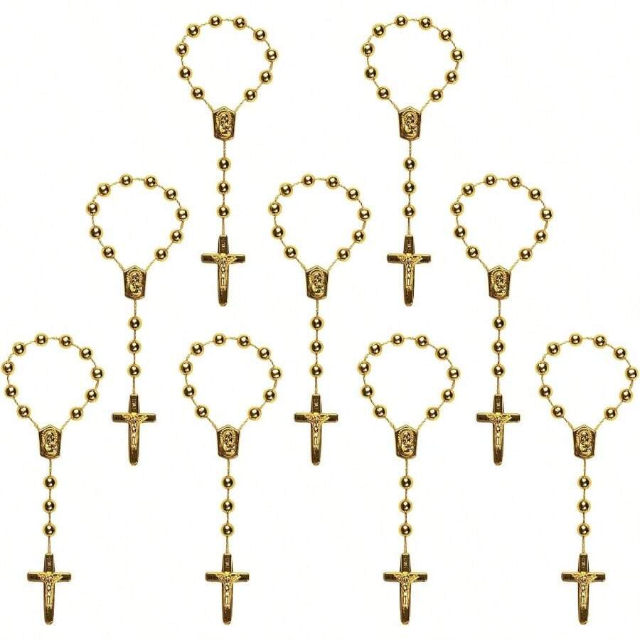 50 Rosario acrlico para bautizo, rosario adecuado para la primera comunin, bautizo, regalo adecuado para recuerditos de , regalos de bautizo, decenarios, rosario de dedos - Aire - Ver 1