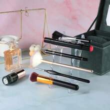 6-Slot Plastic Pen Holder Display Stand, Eyebrow Pencil Display Rack, Makeup Brush Holder, Clear Pen Organizer, Suitable For Home, School, Store, Dorm And Office Supplies Organization, Craft Display, Office & School Supplies, Desk Accessories, Durable Acrylic, Non-Slip, For Stationery Storage, Office Desk Organizer, Study Room, Desk Decor, Makeup Storage, Vanity, Back To School Gift, Gift For Her, Gift For Him - Multicolor - View 5
