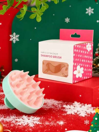 1 pieza Cepillo de masaje para el cuero cabelludo de silicona para mujeres con cabello largo, cepillo de masaje para el cuero cabelludo, peine de baño, dientes de peine de silicona suave para el cuidado del cuero cabelludo, exfoliante de ducha para el cuero cabelludo para eliminar la caspa, masaje de cabeza