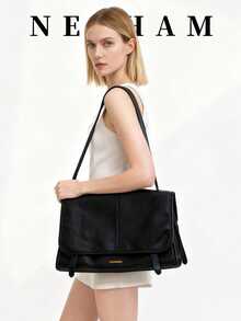 1个大容量单肩包，方形设计，简约风格女士通勤包，适合约会、购物、工作等场合。 - 黑色 - 查看 4