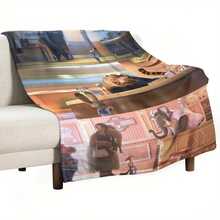 1 Piece Disney &Lt; Zootopia &Gt;   Judy Hopps And Nick Wilde Blanket - Coffee Shop Scene Soft Flannel Throw Blanket, 280GSM Heavyweight All-Season Bed Sofa Camping Blanket, Machine Washable Gift, Modern Style Durable Fabric Home Decor - 風格 - 查看 5