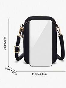 Túi xách mini màu đen, kiểu dáng giản dị và thời trang, mang chủ đề "Milano, Ý", tích hợp ngăn đựng điện thoại, ví đựng tiền xu, điện thoại nữ 10 chữ, túi đeo vai, ví đựng tiền xu, ví tiền, túi du lịch bằng polyester nhẹ và không mùi. - Nhiều màu - Xem 9