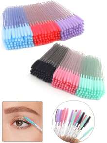50pcs/Bag Crystal Silicone Eyelash Brush Lash Makeup Brushes Eyebrow Comb Eyelashes Extension Spoolie Microbrush Cosmetics Tool - Multicolor - View 1