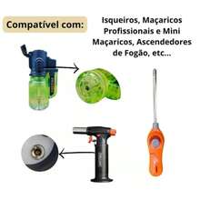 Torch Kit + Portable Refillable Gas Cylinder With Lock For Kitchen Butane Propane 400ml - Original - 彩色 - 查看 3