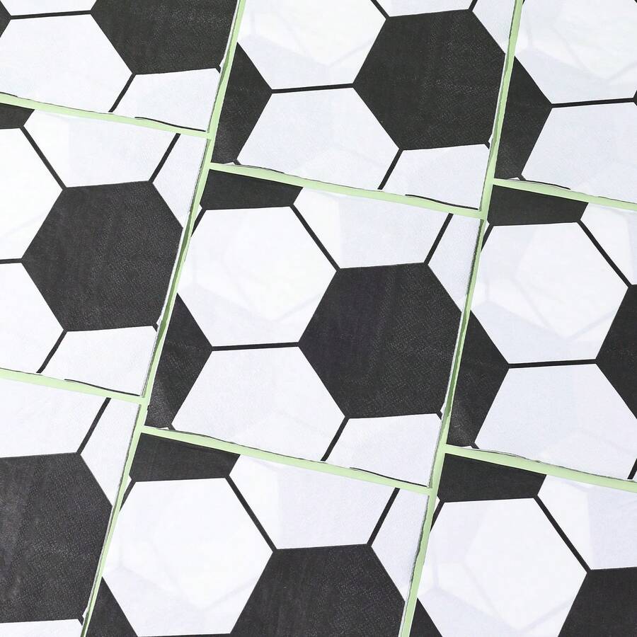 20张/40张/60张装，足球主题餐巾纸，13 x 13英寸，双层足球纸巾，运动主题鸡尾酒餐巾纸，适用于生日、婴儿派对、足球主题派对装饰，一次性甜点餐巾纸，生日快乐派对用品 - 彩色 - 查看 1