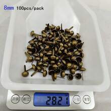 50/100个金属半球形圆形双脚铆钉，用于DIY手工制作皮革工艺包袋手提包底部保护