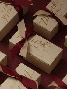 1pc Luxury European Style Gold Ribbon Gift Box, Creative New INS Wedding Candy Box, Engagement Gift Candy Box, Chocolate Box - Multicolor - View 4