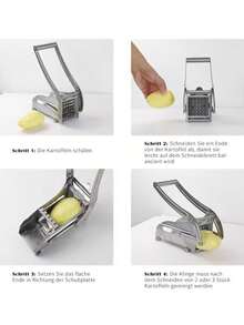 Heavy Duty Commercial French Fry Cutter Pro - Manual Potato Slicer With Non-Slip Suction Feet, No Electricity Needed - Professional Kitchen Tool For Restaurants & Home Chefs - Cuts Potatoes, Carrots, Cucumbers, Onions, Sweet Potatoes - Easy Clean Design And Stable Base, Restaurant Equipment, Food Prep, Compact Chopper, Vegetable Chopper And Slicer, Potato Chip Cutter, Chopper, Slicer, French Fry Cutter, Potato Slicer, Manual French Fry Cutter - Silver - View 5