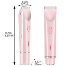 多功能剃须刀可充电电动脱毛修剪器，男女适用 - 双头剃须刀，带 USB 充电，干湿两用，无痛，400mah